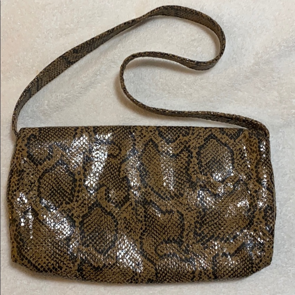 Vintage Avignon Snakeskin Python Pattern Bag Purse - image 3